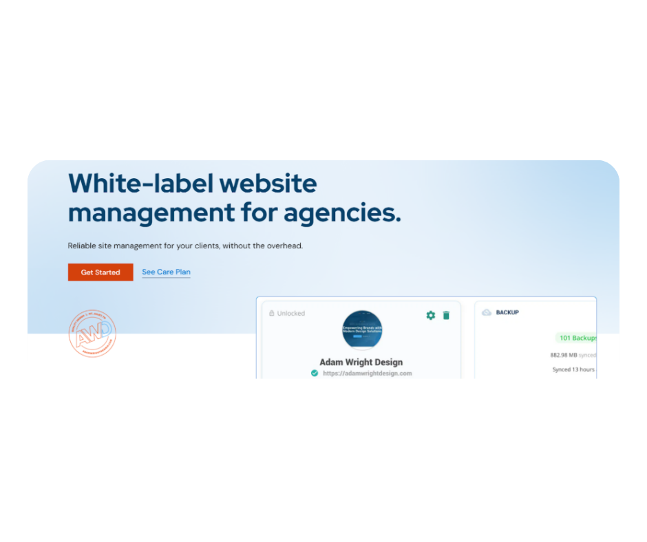 Website hero section before redesign
